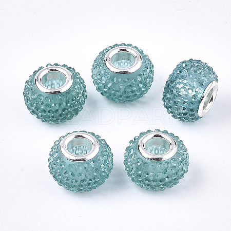 Resin Rhinestone European Beads RPDL-T002-03B-1
