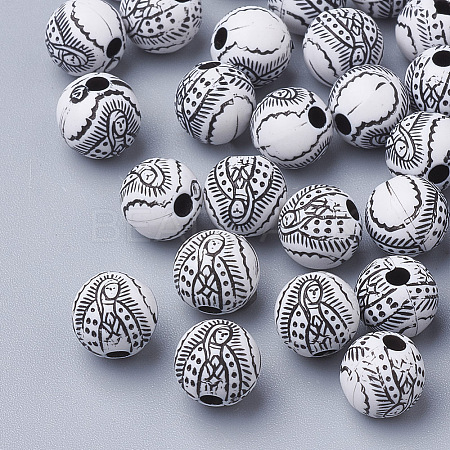Craft Style Acrylic Beads X-MACR-Q226-05B-8mm-1