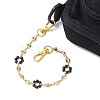 Acrylic Imitation Pearl Beaded Flower Purse Chain AJEW-BA00122-4