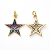 Brass Micro Pave Cubic Zirconia Pendants KK-I658-33B-2