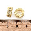 Hexagon Brass Micro Pave Clear Cubic Zirconia European Beads KK-Z156-01G-01-2