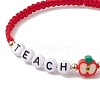 Teacher's Day Acrylic Beads Braided Bead Bracelets Men Women BJEW-TA00605-3
