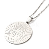 304 Stainless Steel Pendant Necklaces for Women Men NJEW-G123-04P-2