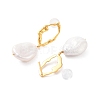 Teardrop Natural Pearl Stud Earrings for Women EJEW-E303-26G-2