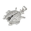 Brass Micro Pave Cubic Zirconia Pendants KK-A260-07B-P-2