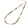 Colorful Natural Red Aventurine & Strawberry Quartz & Green Aventurine Rondelle Beaded Necklaces for Summer Beach Style CL7611-3-1