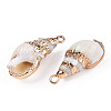 Electroplate Spiral Shell Pendants SSHEL-T006-12-8