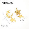 Stylish 304 Stainless Steel Star Moon Dangle Stud Earrings WQ3777-3-1