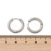 202 Stainless Steel Huggie Hoop Earrings X-EJEW-F111A-16mm-P-5