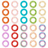 40Pcs 10 Colors Baking Paint and Golden Metal Enlaced Glass Beads DGLA-TA0001-65-2