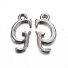 Gunmetal Plated Alloy Letter Pendants PALLOY-J718-01B-G-1