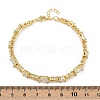 Brass Micro Pave Clear Cubic Zirconia Link Bracelets for Women BJEW-F504-06G-3