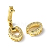 Rack Plating Brass Micro Pave Clear Cubic Zirconia Fold Over Clasps KK-G448-04G-4