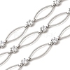 Handmade Brass Pave Clear Cubic Zirconia Horse Eye Link Chains CHC-G027-03P-1