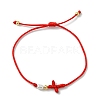 Rack Plating Brass & Natural Cultured Freshwater Pearl Beads Braided Bead Bracelets BJEW-JB13768-2