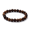 Unisex Natural Wood Beaded Stretch Bracelets X-BJEW-JB05463-03-1