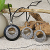 Ethnic Style Alloy & Wood Pendant Necklaces & Dangle Earrings Sets WGEBD92-03-1
