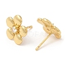 Brass Flower Stud Earrings with Clear Cubic Zirconia EJEW-Q770-10G-2