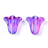Spray Painted Transparent Glass Beads GLAA-D006-20B-3