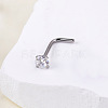 Bohemian Style 304 Stainless Steel Pave Clear Cubic Zirconia L-Shaped Nose Rings FS-WG96CDA-11-1