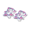 10Pcs 5 Colors Tartan Pattern Epoxy Resin Snap Hair Clip PHAR-P009-01I-3