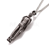 Brass Human Hug Pendant Necklace with 201 Stainless Steel Curb Chains for Women NJEW-I114-01B-3
