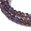 Electroplate Transparent Glass Beads Strands EGLA-A035-T3mm-L15-3