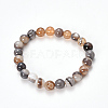 Natural Striped Agate/Banded Agate Beaded Stretch Bracelets BJEW-Q692-03J-1