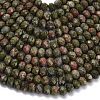 Natural Unakite Beads Strands G-Z111-A31-4