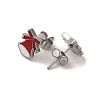 3 Pairs 3 Styles Christmas 304 Stainless Steel Hoop & Studs Earrings Set for Women EJEW-K279-12G-P-3