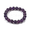 Natural Amethyst Bead Stretch Bracelets X-BJEW-K212-C-034-3