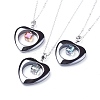 Non-Magnetic Synthetic Hematite Pendant Necklaces X-NJEW-JN01885-1