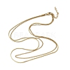 304 Stainless Steel Square Snake Chain Twisted Chain Double Layer Necklaces NJEW-S453-01G-B-4