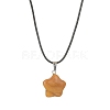 Natural & Synthetic Mixed Stone Star Pendant Necklace with Polyester Cords NJEW-JN04516-4