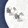 925 Sterling Silver Micro Pave Cubic Zirconia Stud Earrings EJEW-Z133-01AS-2