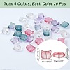  120Pcs 6 Colors Transparent Glass Beads GLAA-NB0001-46-2
