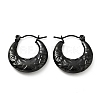 Ion Plating(IP) 304 Stainless Steel Crescent Moon with Butterfly Hoop Earrings for Women EJEW-G293-15EB-1