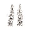 Rack Plating Brass Cubic Zirconia Charms KK-K270-25P-4