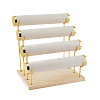 4-Tier Velvet T Bar Jewelry Bracelet Display Risers BDIS-WH0007-03G-8