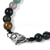 Natural Indian Agate Round & Cone Beaded Necklaces NJEW-N064-03F-4