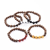 Unisex Wood Beads Stretch Bracelets BJEW-JB04960-1