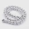 Electroplated Natural Lava Rock Bead Strands G-E511-01G-8mm-2