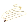 Brass Pave Cubic Zirconia Rectangle & Teardrop Pendant Cable Chain Necklaces KK-CBAB173-05G-06-4