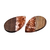 Transparent Resin & Walnut Wood Big Pendants RESI-T058-05D-3