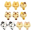 10Pcs 5 Colors Cartoon Cat-shape Doughnut Resin Lapel Pin Backs JEWB-CJ0003-07-1
