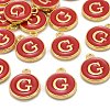 Golden Plated Alloy Enamel Charms X-ENAM-S118-03G-4