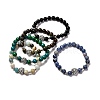 Natural & Synthetic Gemstone Beads Stretch Bracelst for Men Women BJEW-JB06703-1