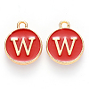 Golden Plated Alloy Enamel Charms X-ENAM-S118-03W-1