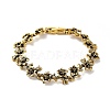 Vintage Alloy Flower Link Chain Bracelet for Women BJEW-A140-02AG-1