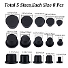 40Pcs 5 Style Silicone Hole Plugs AJEW-GF0008-05A-2